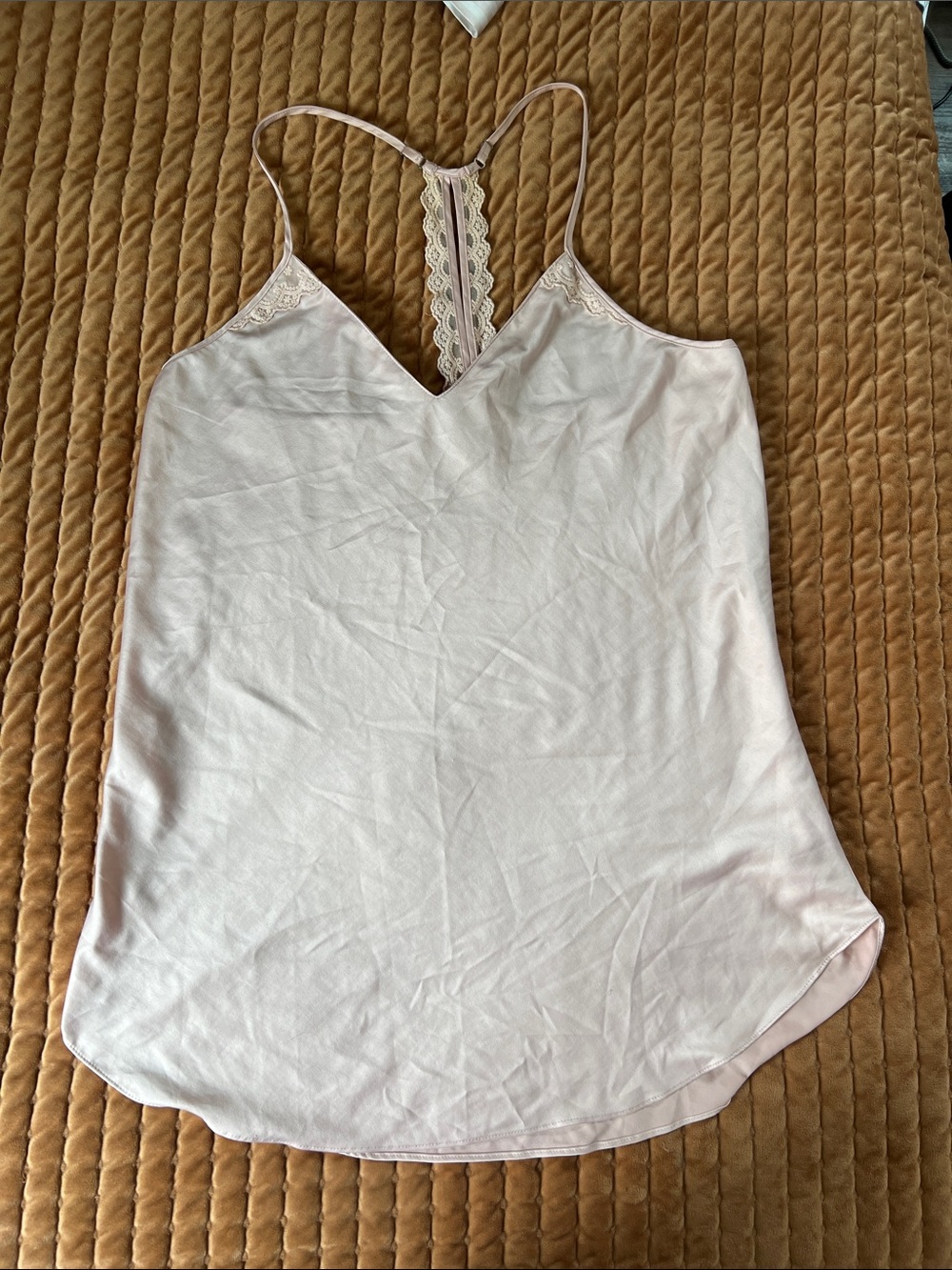 Lace-Back Soft Blush V-Neck nighty